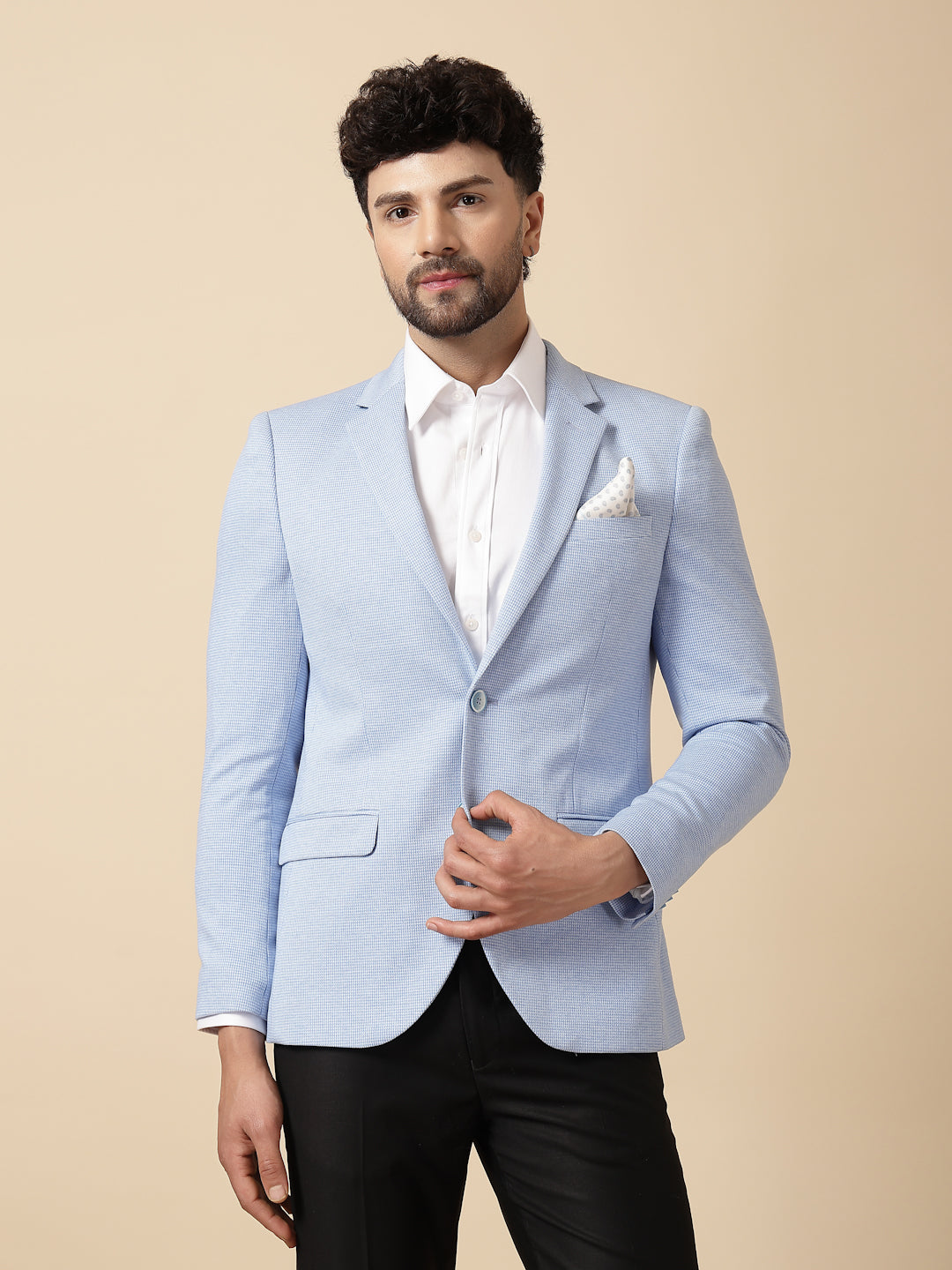 PHENOMENON 13aw houndstooth MA-1 jacket Light Blue Uncrushable