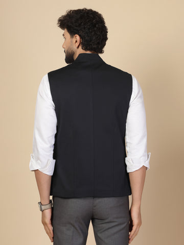 Navy Uncrushable Nehru Jacket