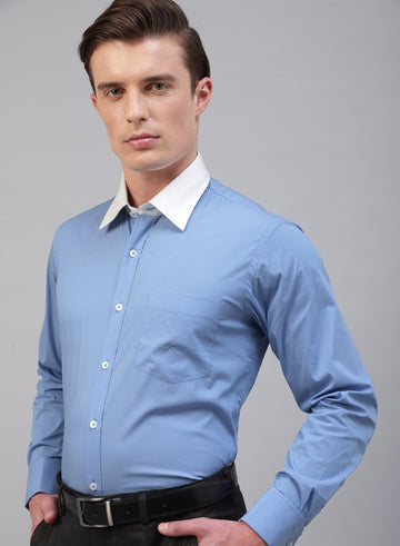 Blue Cotton Full Sleeve Shirt