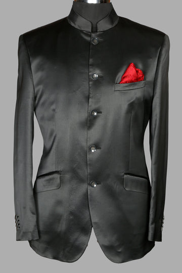 CHARCOAL Solid Designer Bandhgala Suit