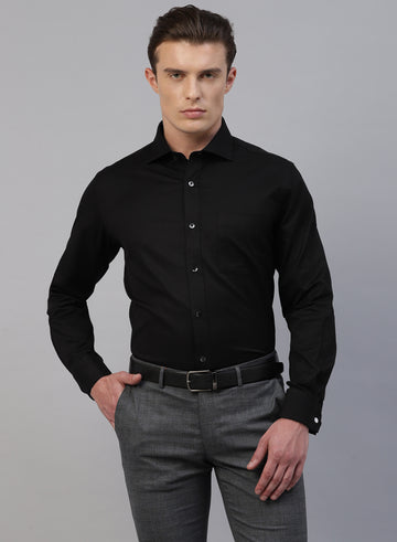 Black 100% Cotton Structured Shirts