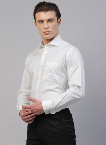 White 100% Cotton Structured Formal Shirts