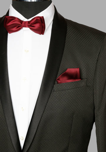 Black Textured Designer Suit