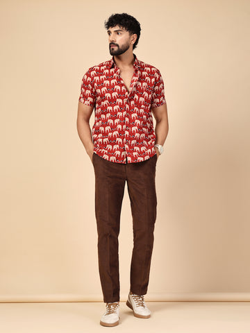 Regular fit (5018K) -Brown Corduroy Trouser