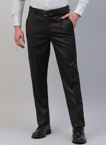 Brown Solid Formal Trouser
