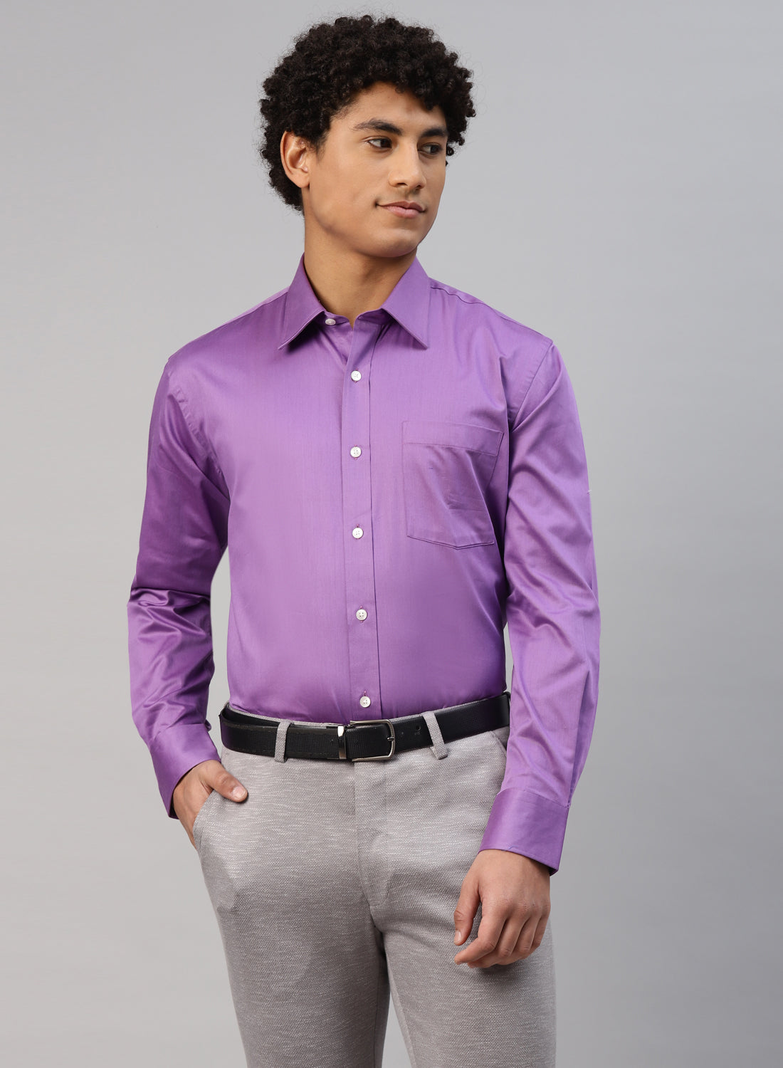 Purple Cotton Full Sleeve Shirt
