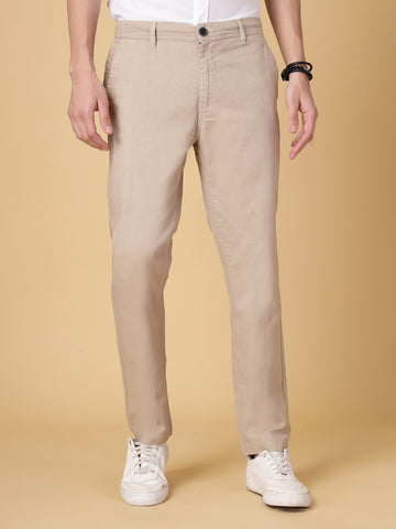 Khaki Linen Slub Chino