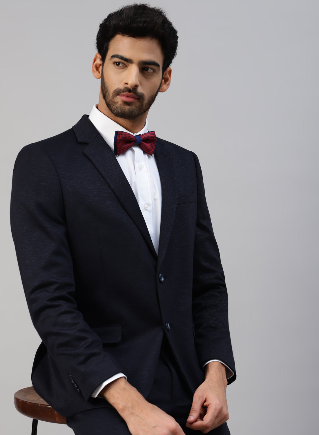 🎁 Red & Blue printed Double Bow Tie - One Size / Red / Satin
