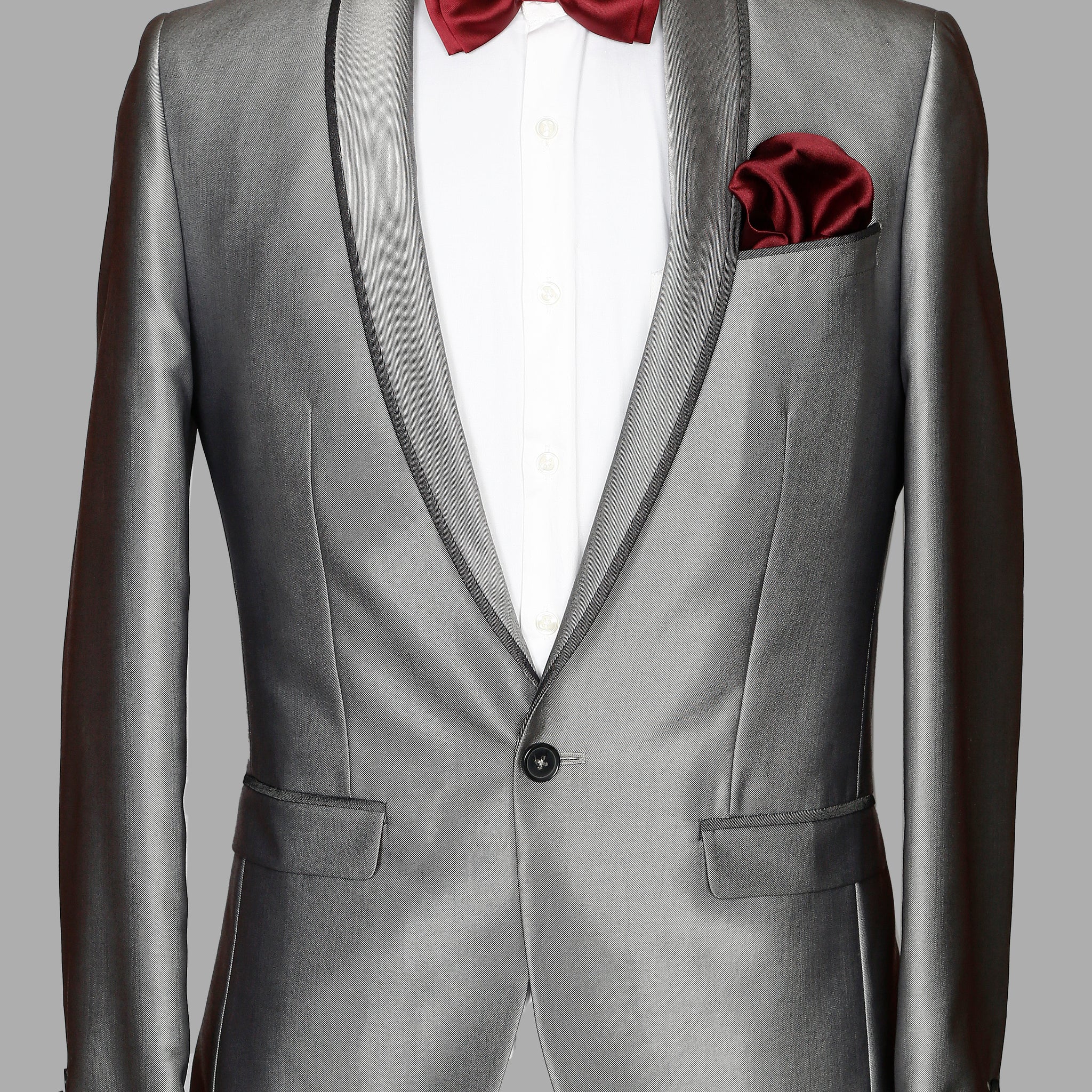 Grey Solid Designer 2pcs Suit!