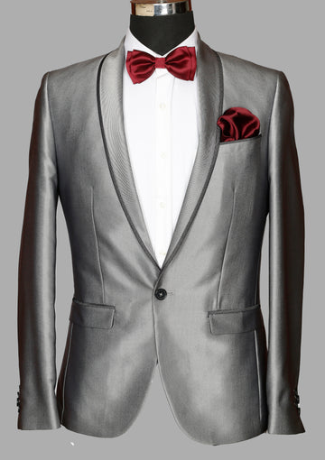 Grey Solid Designer 2pcs Suit!