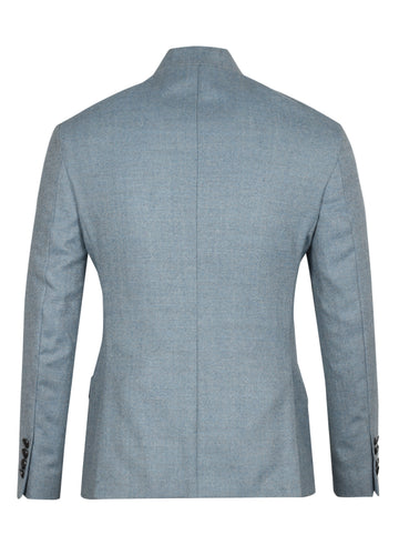 Light Blue Tweed Solid Bandhgala Jacket