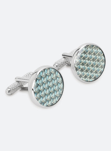 Green Color Metal Cufflink Set