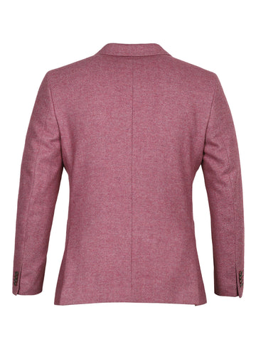 Pink Tweed Solid Notch Collar Jacket