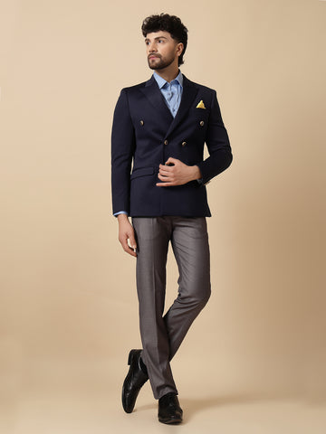 Navy Blue Uncrushable Double Breasted Jacket