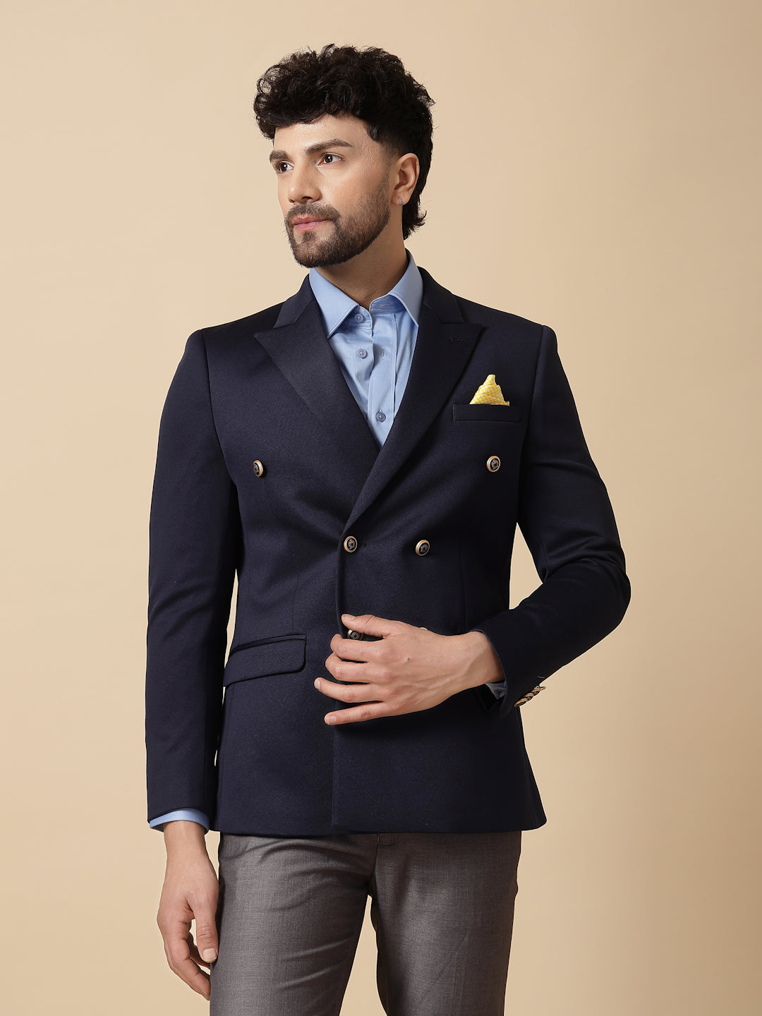 Navy Blue Uncrushable Double Breasted Suit