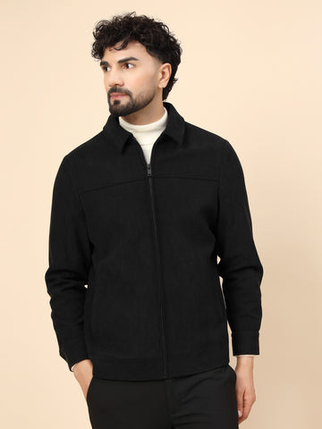 Black Corduroy Casual Jacket