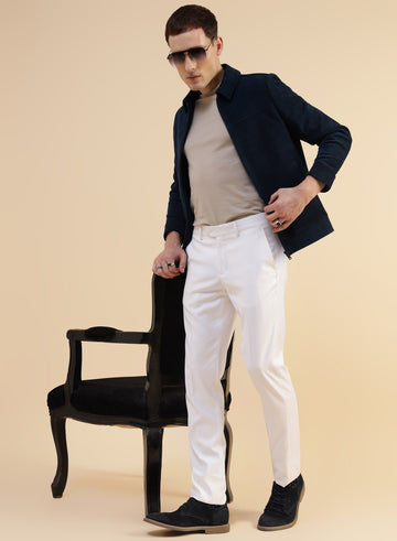 Navy Blue Uncrushable Cord Casual Jacket