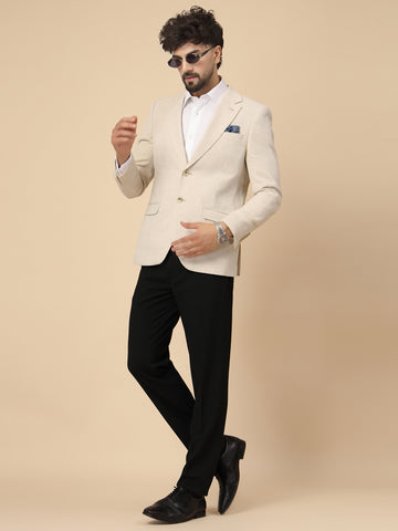 Off White Hemp Cotton Structured Jacket