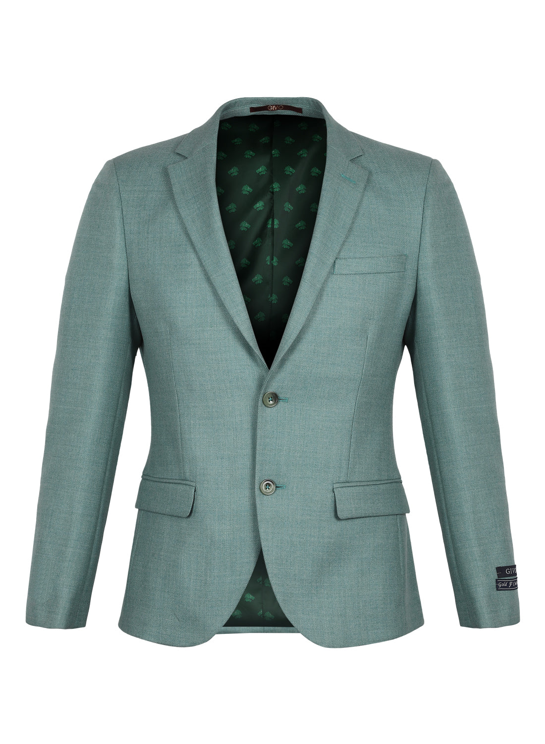 Green Tweed Notch Collar Jacket