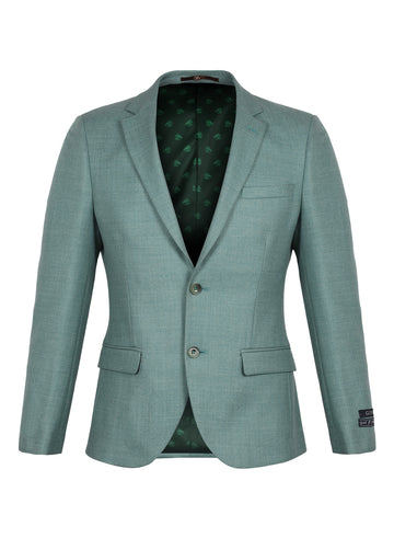Green Tweed Notch Collar Jacket