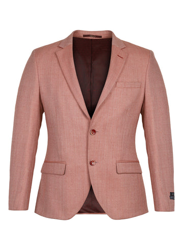 Pink Tweed Solid Notch Collar Jacket