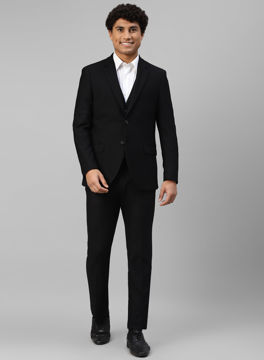 Black Knit Uncrushable Notch Collar Jacket