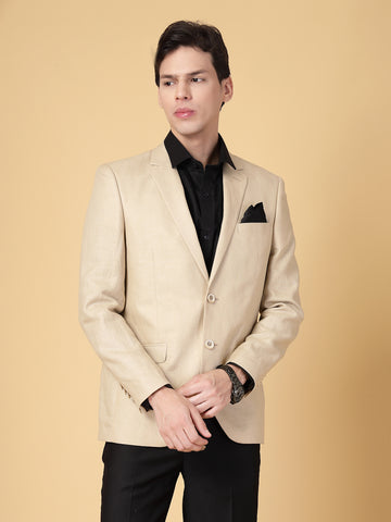 Beige Linen Hemp Solid Jacket