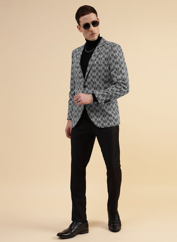 Black & White Uncrushable Printed Jacket