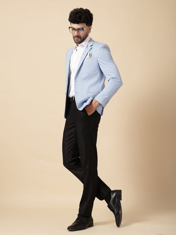 Light Blue Uncrushable Houndstooth Jacket