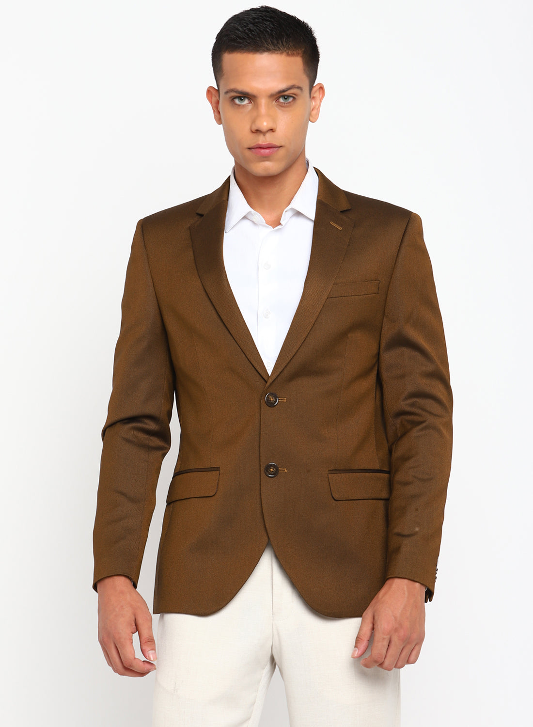 Brown Birds Eye Notch Color Formal Jacket