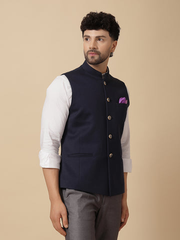 Navy Uncrushable Nehru Jacket