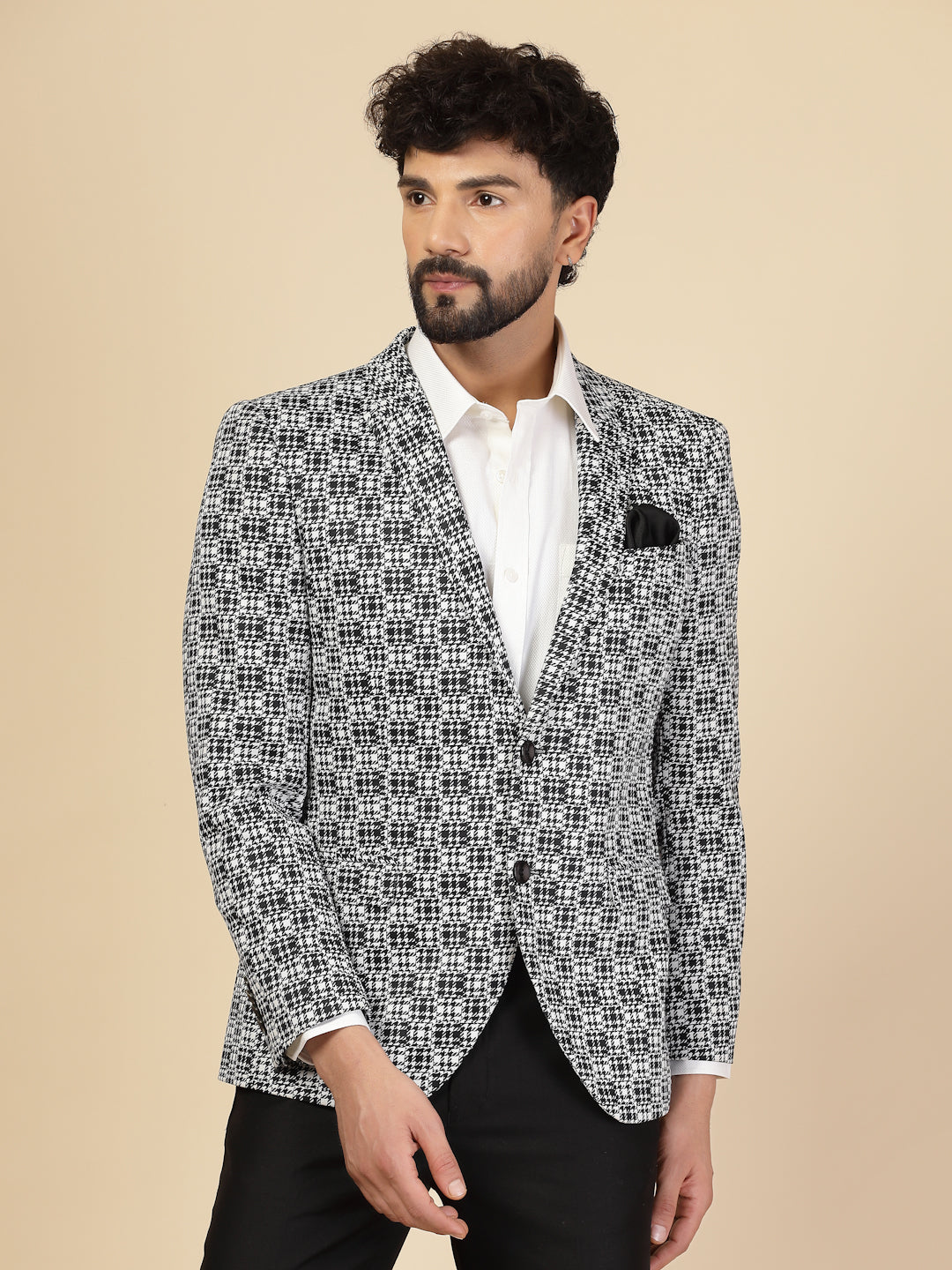 Black & White Uncrushable Printed Jacket
