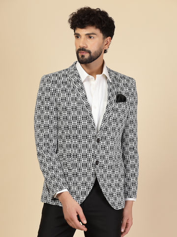 Black & White Uncrushable Printed Jacket