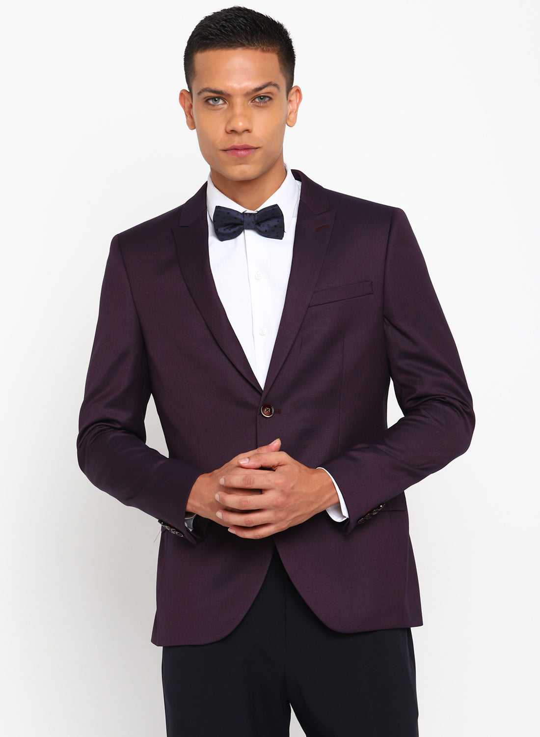 Wine Birds Eye Peak Color Formal Jacket