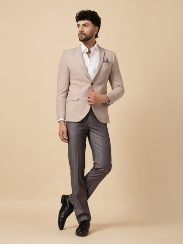 Beige Uncrushable Structured Jacket