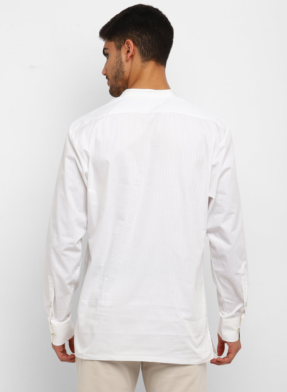 Men's Cotton Short Kurta – Band Collar Casual Shirt – Ethnic & Comfortable Summer Wear