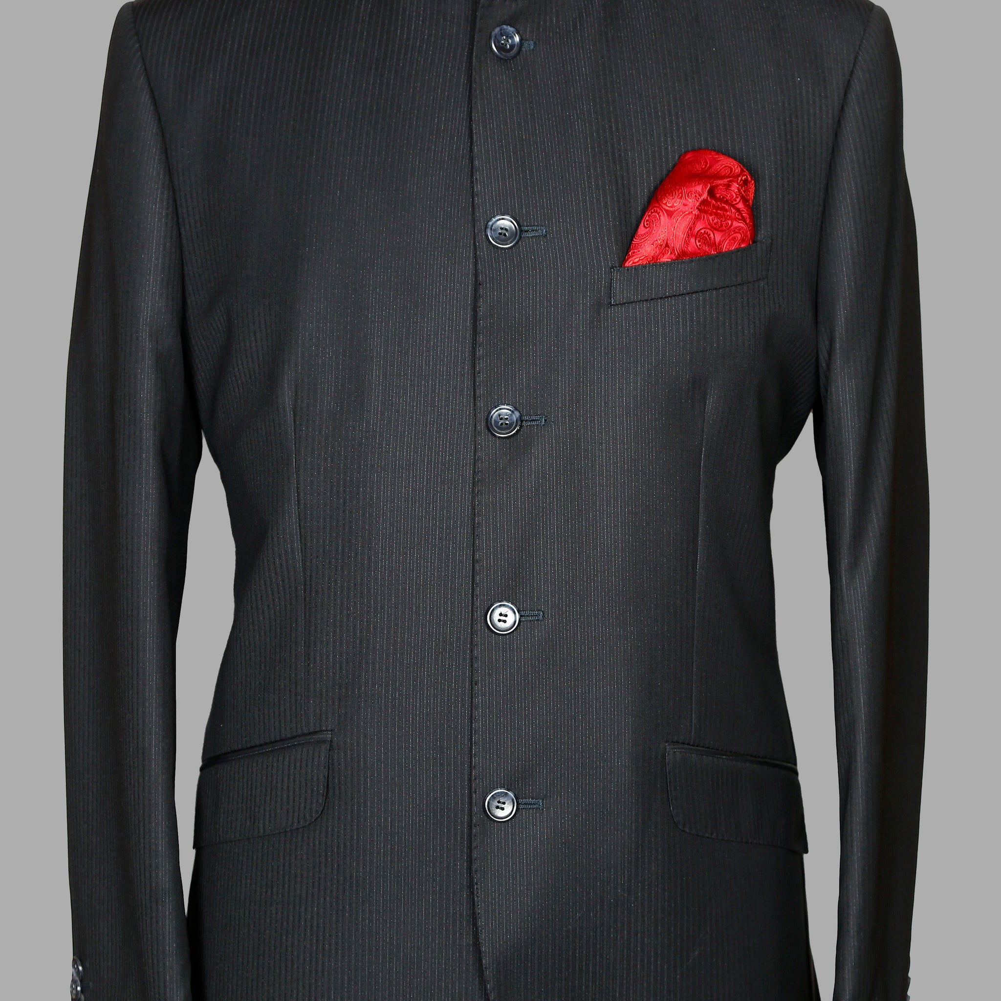 Navy Structured Bandhgala Suit