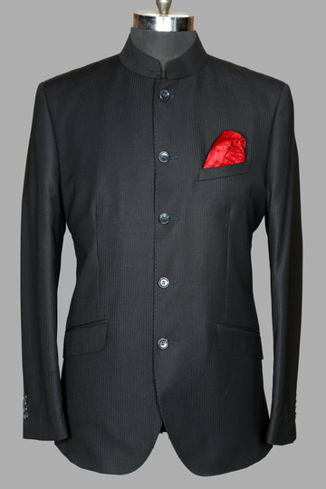Navy Structured Bandhgala Suit