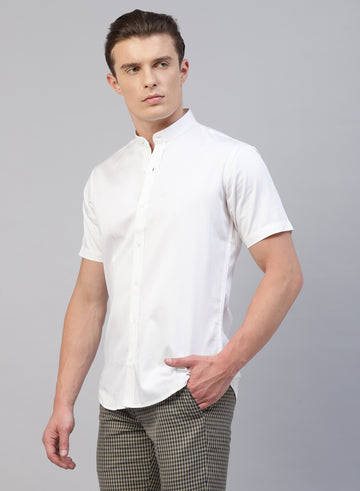 White 100% Cotton Solid Shirts