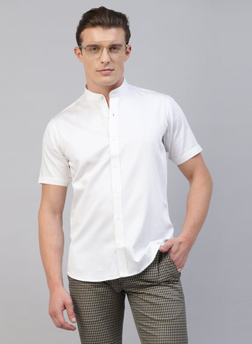 White 100% Cotton Solid Shirts