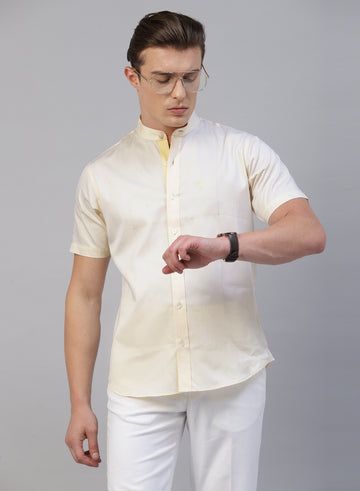 Yellow 100% Cotton Solid Shirt