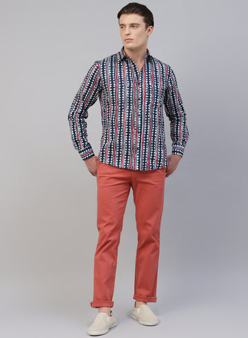 Blue Indian Prints Cotton Full Sleeve Shirt