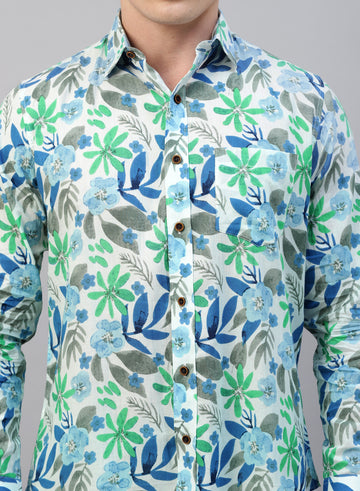 Multicolor Indian Prints Cotton Full Sleeve Shirt