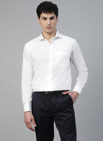 White 100% Structured Cufflink Evening Wear Shirt