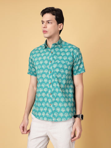 Teal Green 100% Cotton Shirt