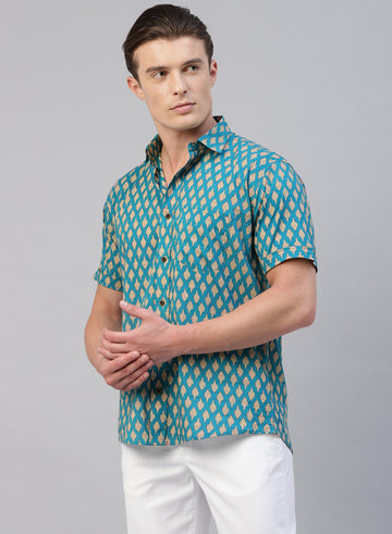 Indian Prints Cotton Half Sleeve Shirt