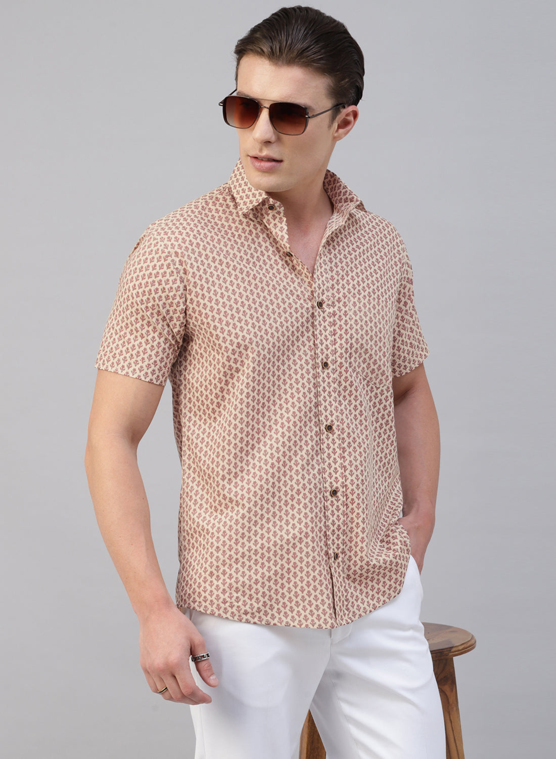 Indian Prints Cotton Half Sleeve Shirt