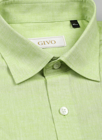 Green Linen Half Sleeve Shirt