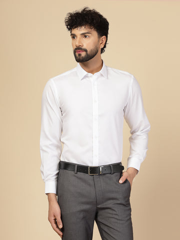 Cream 100% Cotton Solid Shirt