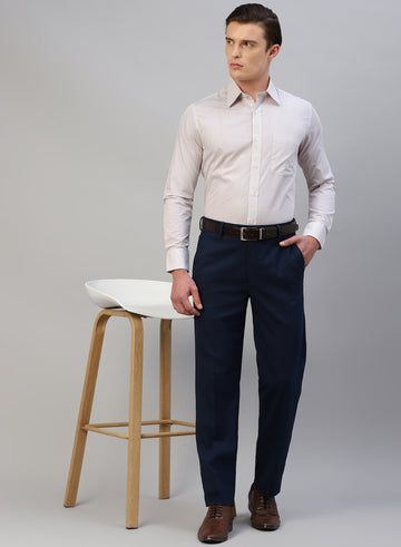 Cream Cotton Check Full Sleeve Shirt